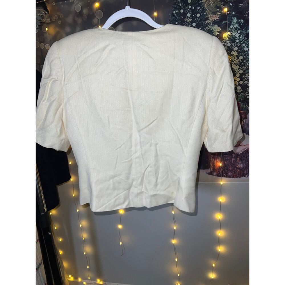 075 Vintage Christian Dior The Suit Ivory Wool Jacket USA Made Women’s 6 - Picture 4 of 10